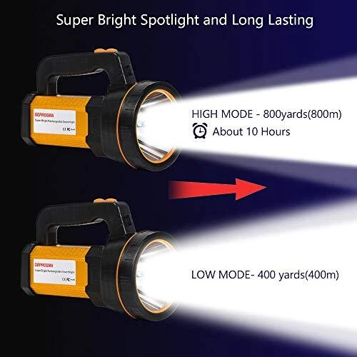 MAYTHANK LED Torch Super Bright Rechargeable Big Capacity10000ma Long Lasting, 5