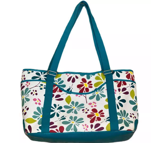 Diaper Tote Bag Open Top White Green Shoulder Utility Tote One Size