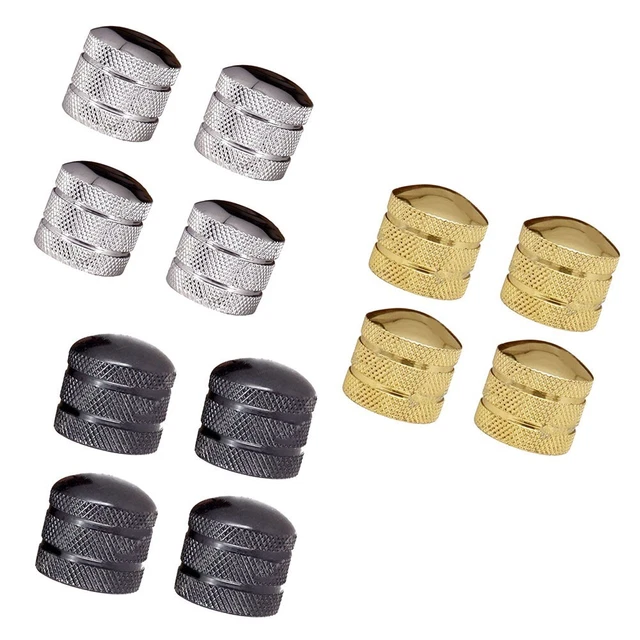 eMagTech 5pcs Boutons de Réglage Du Volume de l'effet de Guitare Boutons de Potentiomètre en Métal en Plastique pour Guitare Diamètre Du Trou 6.4mm