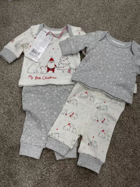 Mothercare My First Christmas Pyjamas Up To 1 Month Polar Bear Unisex Neutral