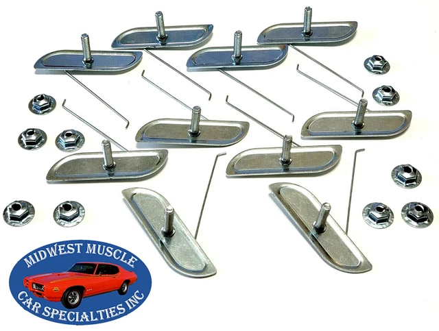 1"-2 1/4" Trim Moulding Molding Clips & Nuts For Chrysler Dodge Plymouth 10pcs E