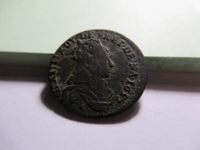 Piece De Monnaie 1657 I Louis Xiv Liard De France  Coin