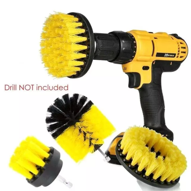 Drill Brush Valeting Detailing Car Carpet Cleaning Scrubbing Set 3pcs Sale