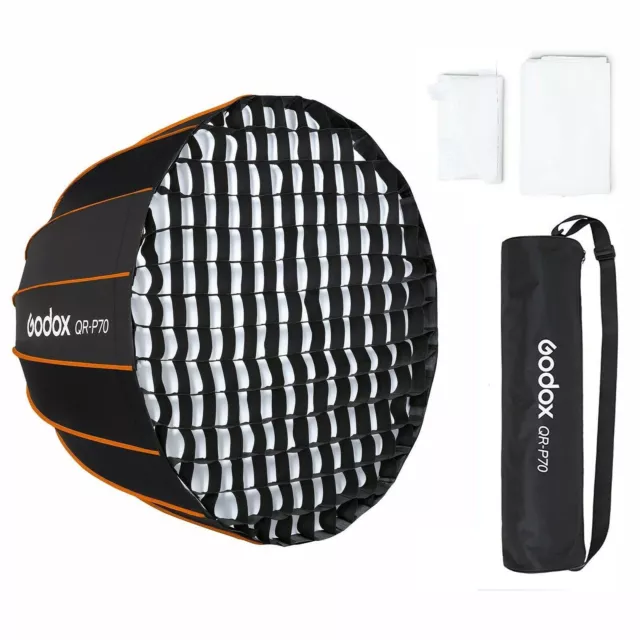 Godox QR-P70 Deep Parabolic Softbox Honeycomb Grid for Bowens Mount Studio Flash