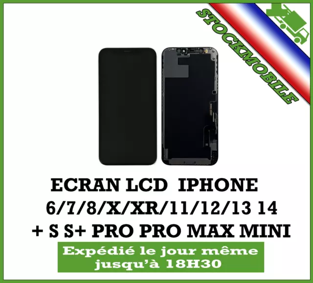 Ecran Lcd Iphone 6/7/8/X/Xr/11/12/13/14/15 + S S+ Pro Pro Max Noir Blanc