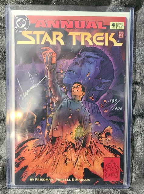 Dc Comics Star Trek Annual #4 Leonard Nimoy Signed + Coa #373/1000