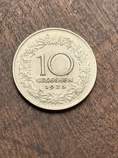Austria 1925 10 Groschen Coin