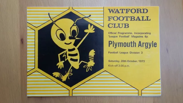 Plymouth Argyle FC 1973 Memorabilia - Div.3 Match Programme (Watford away)