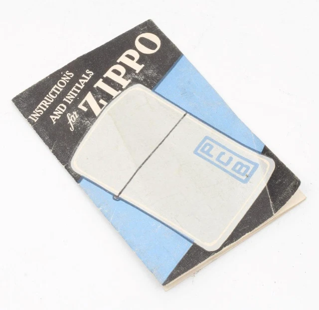 VINTAGE ORIGINAL 1940'S Zippo Lighter Guarantee Instruction Sheet NICE