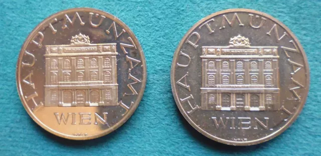2 Medaillen - Hauptmünzamt - Wien 1984