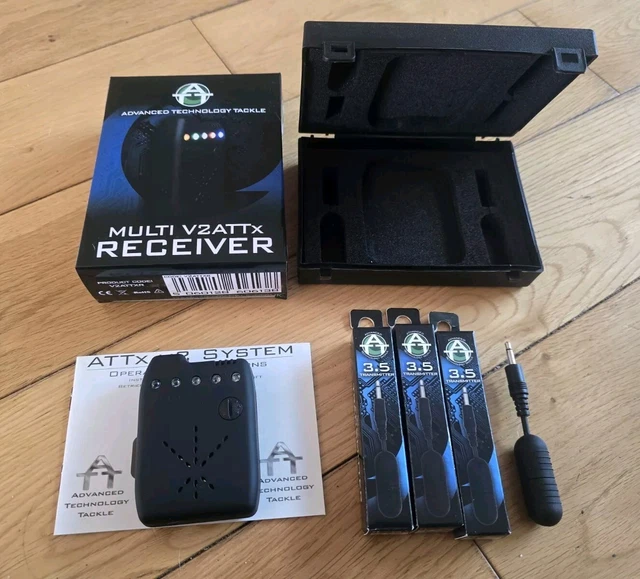 Gardner ATTs Bite Alarms & V2 ATTx Receiver Set Of 3 - Electronic Carp & Pike Fishing Alarm System