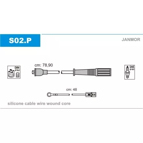 JANMOR Kit de câbles d'allumage pour FIAT S02.P