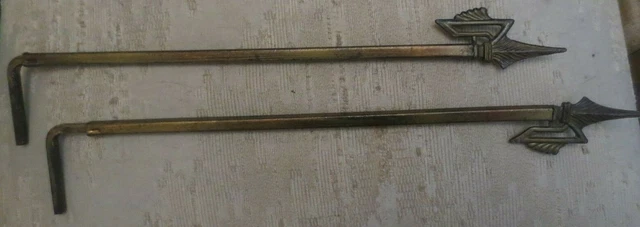 Arrow end piece Deco cast metal 2 sections Curtain Rods