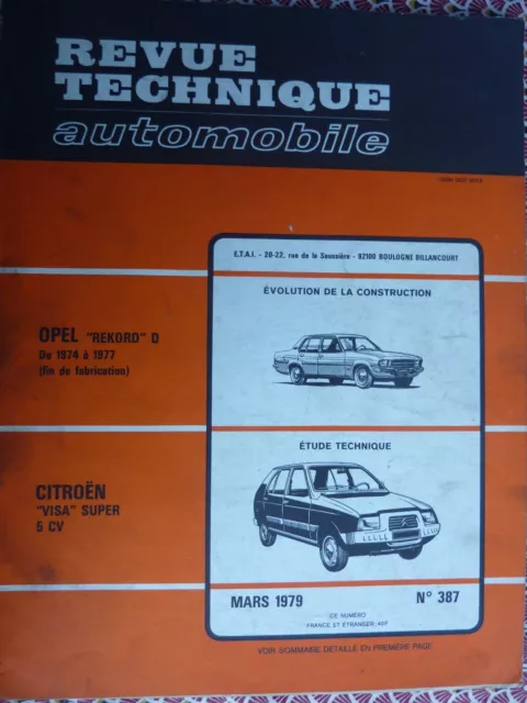 Revue Technique Automobile Citroën Ami8 Ami6 Ami 6 8 AK-B N° 278 éd. 1969