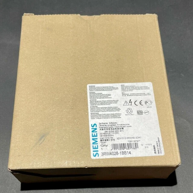 New Siemens 3RW4028-1BB14 SIRIUS soft starter S0 38 A 18.5 kW 3RW40281BB14