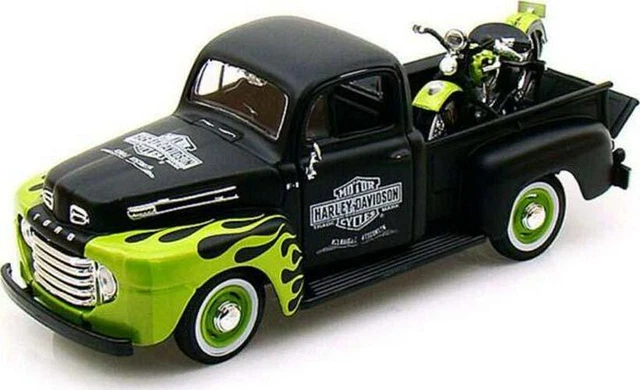 1948 Ford F-1 Pickup Truck w/ 1948 Harley Davidson FL Panhead Motorcycle (HD -