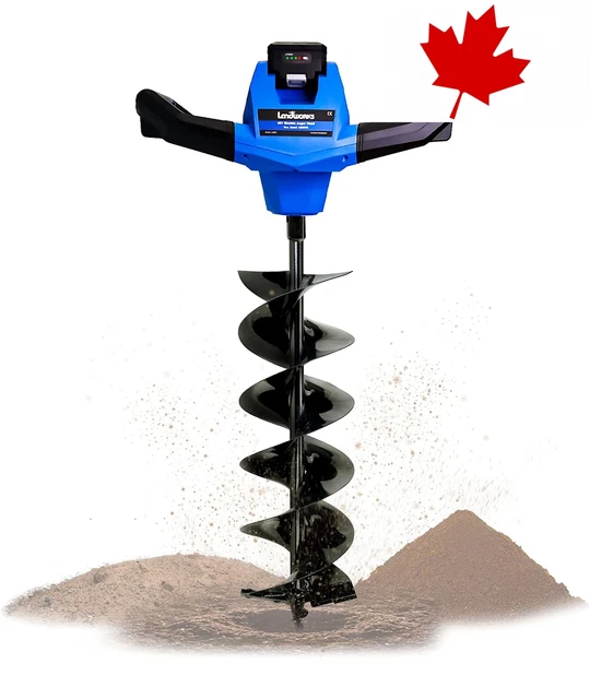 6" Inch x 30" Inch Steel Earth Auger Power Head with Heavy Duty Electric Cord...