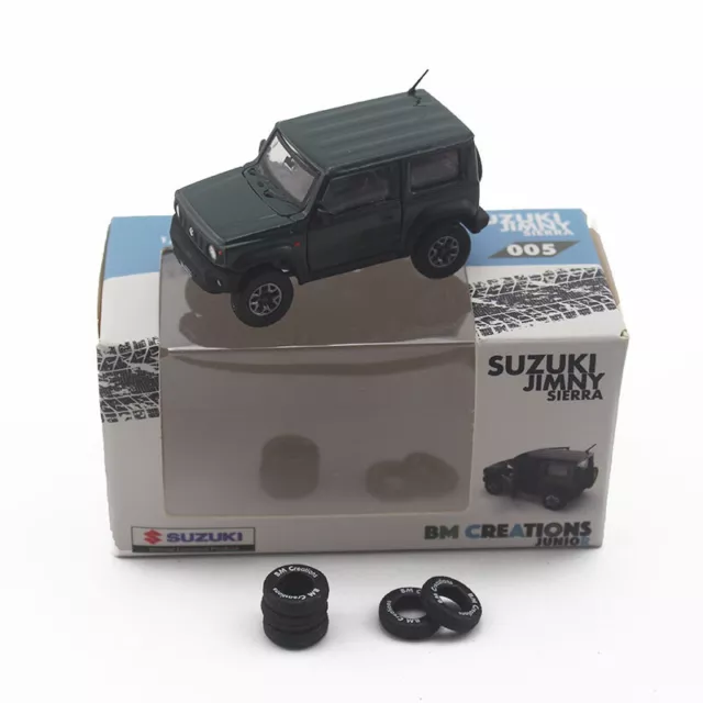 1:64 for BM Creations FOR SUZUKI For JIMNY For Jeep Green Right Hand Drive