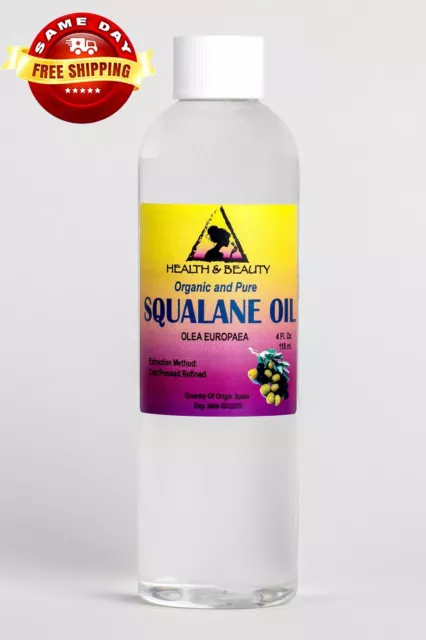 ACEITE DE ESCUALANO ORGÁNICO DERIVADO DE OLIVA ANTIENVEJECIMIENTO por H&B Oils Center 100% PURO 4 OZ