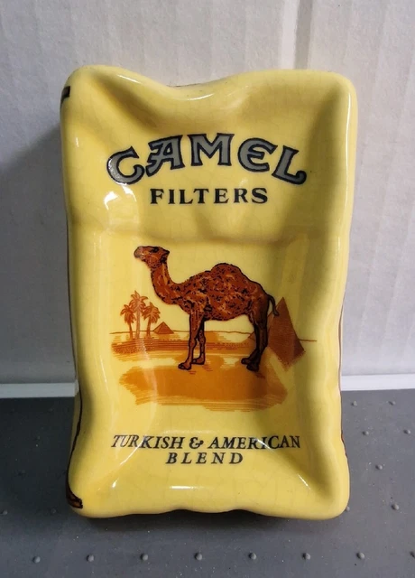 Rare Vintage Camel Crushed Crumpled Ceramic Cigarette Pack Ashtray UK Seller