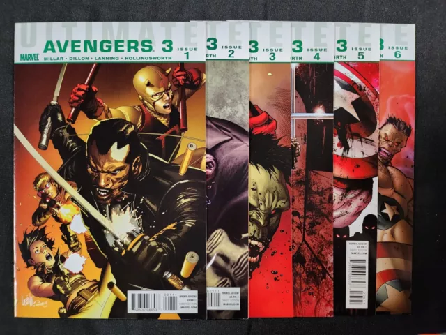 Ultimate Avengers 6PC LOT #13-18- Yu, Land, McGuinness, Coipel Covers (9.0) 2010