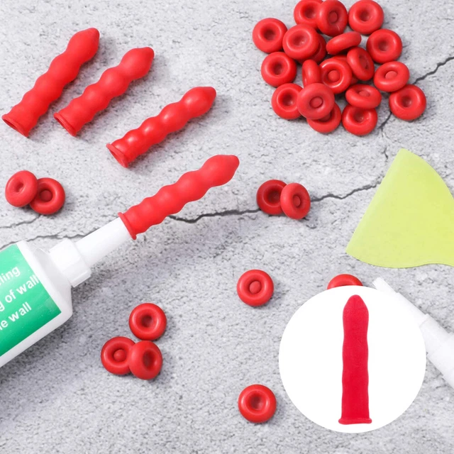 20 Pièces Pistolet à Calfeutrer Buses Bouchon Rouge Calfeutrage