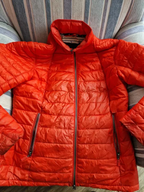 Barbour South Shields Down Fibre Quilted Orange Jacket / Coat - Size 12 UK. used