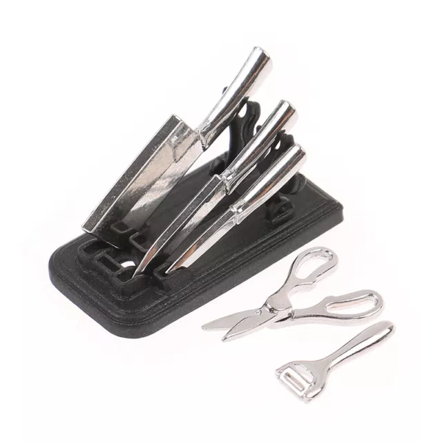 6pcs Scissors Knife Holder Tools Set 1:12 Scale Dollhouse Miniatures Kitchen Kit