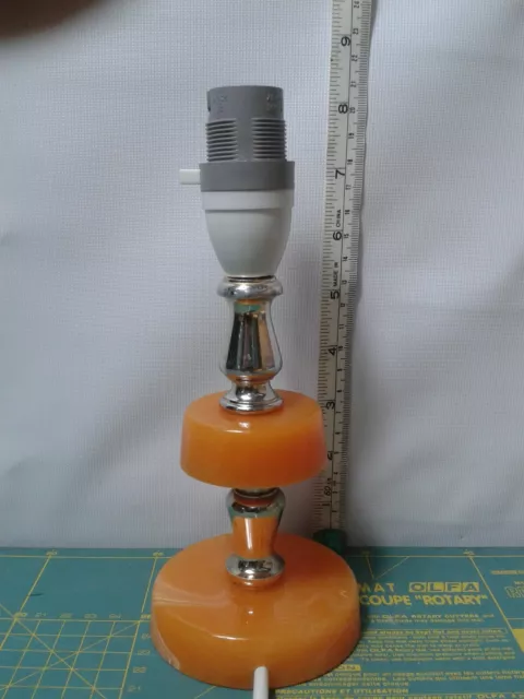 TABLE LAMP, ORANGE ACRYLIC MARBLE EFFECT,  RETRO - VINTAGE 60's