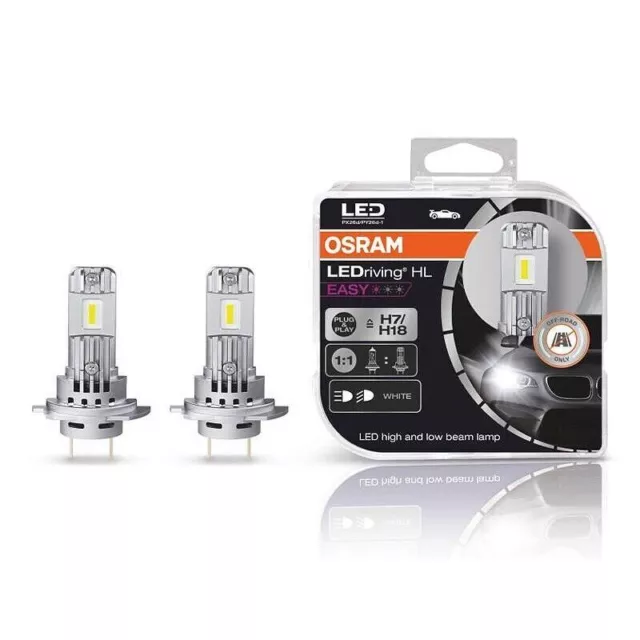 PAIRE DE LAMPES OSRAM H7 H18 LED HL EASY BLANCHE AMPOULES LEDriving 12V...