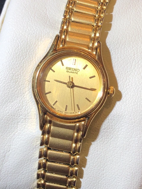 LADIES SEIKO 1N01-OE19 Gold Time SS Quartz Watch Runs Great  display picture 1