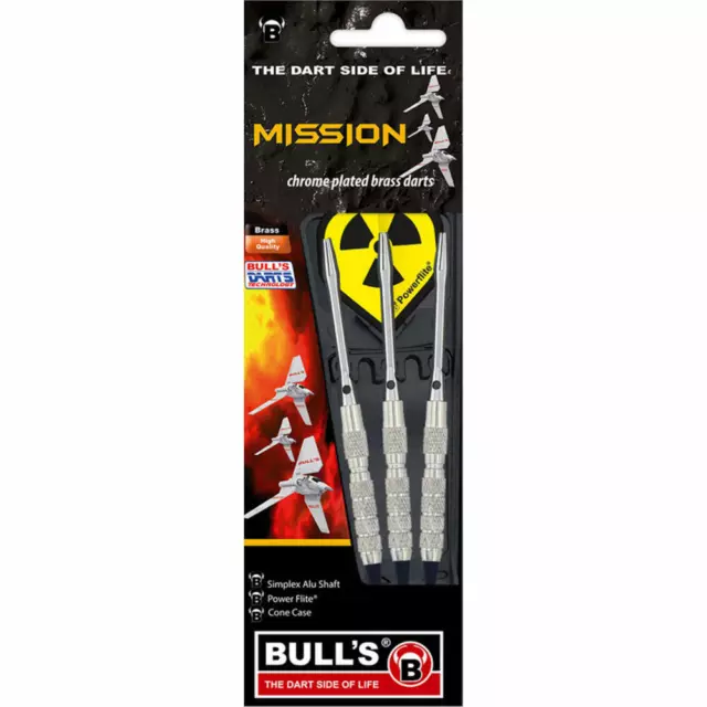 BULLS 3 fléchettes en laiton Mission Chr.Brass 14 g