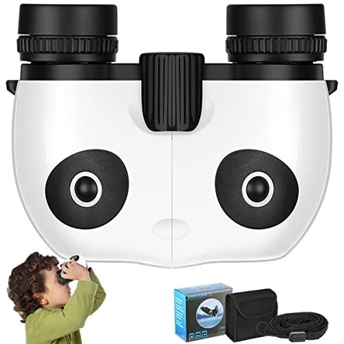 Compact Mini Binoculars for Kids – 8x21 Zoom Kids Binoculars Toy Gift Panda