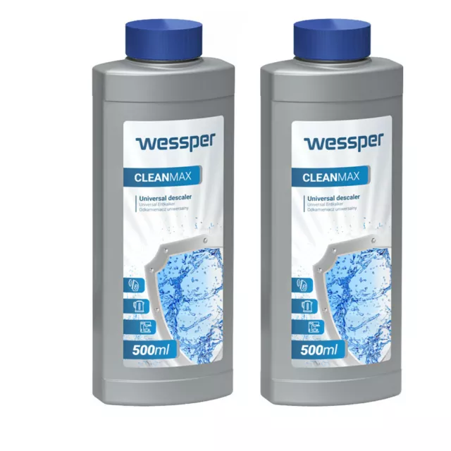 2x 500ml Wessper decalcificante per macchine da caffè per Delonghi EcoDecalk