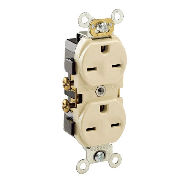 5028-I 15 Amp, 250 Volt, Narrow Body Duplex Receptacle, Straight Blade, Commercn