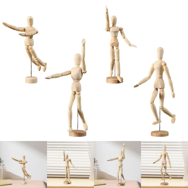 Mannequin Articulé En Bois GRADENEVE – Lot De 3, 13,5 Cm, Pour Dessin, Peinture Et Décoration