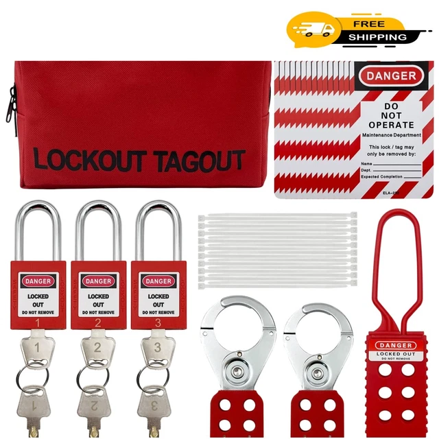 HEAVY-DUTY ELECTRICAL LOCKOUT Tagout Kit - Safety Padlocks & Tool Bag ...