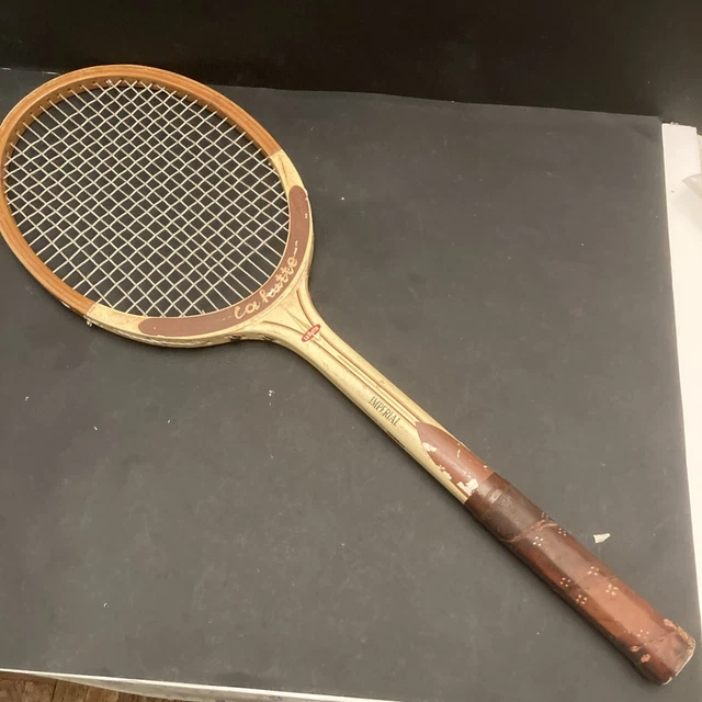 Raquette de tennis en bois vintage : Rare élastique Artis Sports Decor - France
