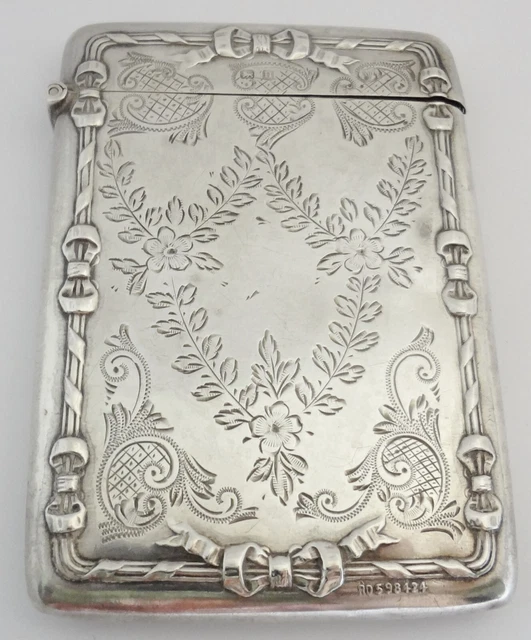 1912 Sterling Silver E.J. Houlston Birmingham Card Case As-is