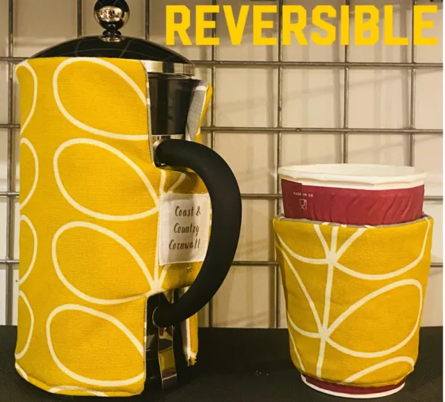 Caffettiere, copertura stampa francese e manica caffè accogliente - stelo lineare Orla Kiely