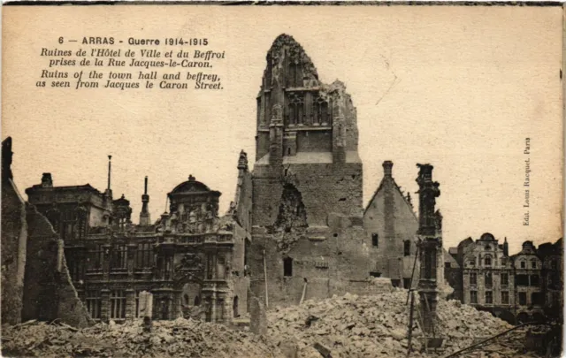 CPA AK Militaire - Arras - Ruines de l'Hotel de Ville et du Beffroi (698131)