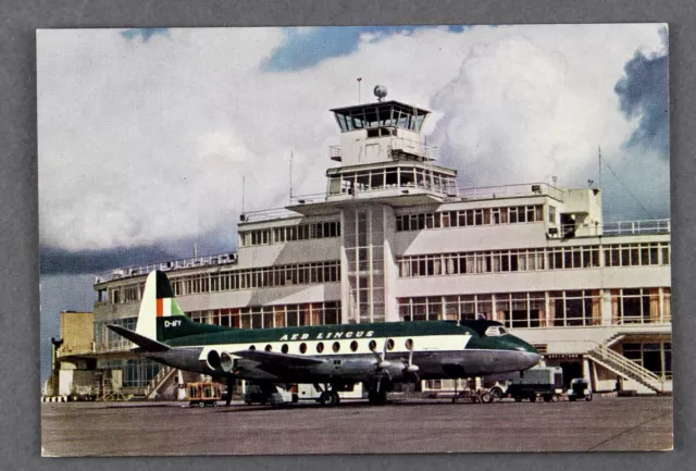 Aer Lingus Vickers Viscount Dublin Airport Airline Issue Postcard