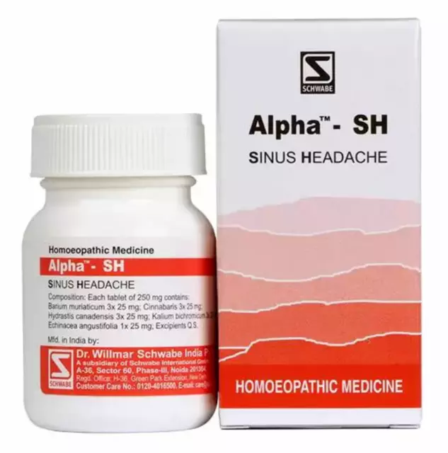 Homoeopathic 12 Packs Willmar Schwabe Alpha- SH ( Sinus Headache),20g Tablets