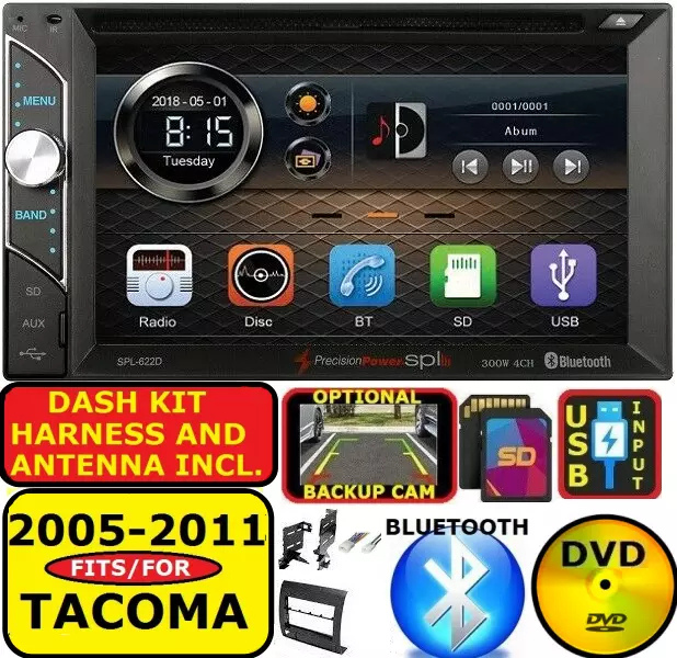 For 05-11 Toyota Tacoma Touchscreen Bluetooth Usb Cd Dvd Aux Sd Radio Stereo Pkg