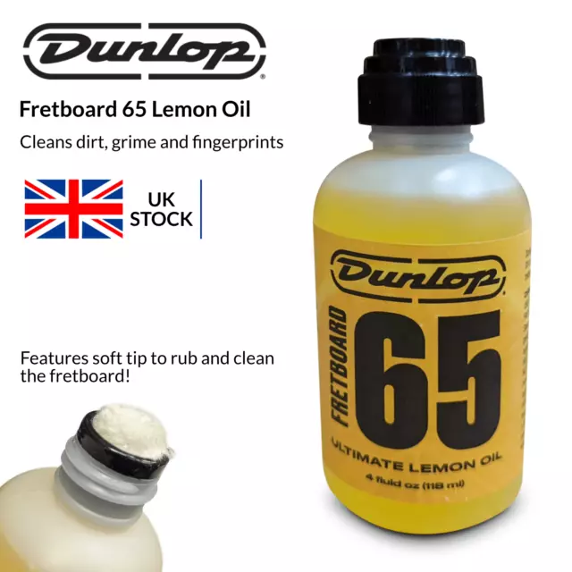 Jim Dunlop 65 Guitar Fretboard Lemon Oil Cleaner - 4Oz Fluid Bottle