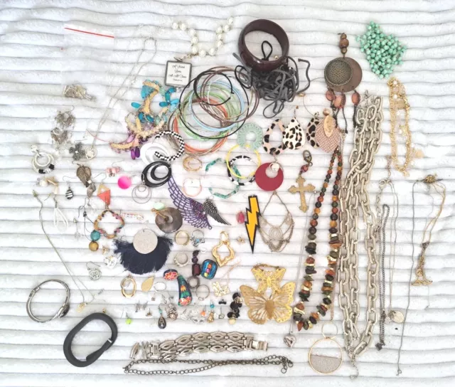 1 Pound Lb Bag Jewelry Vintage Modern Lot Craft Junk Some Wearable Resell  Mix In