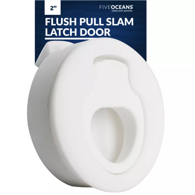 Five Oceans White Slam Latch Flush Door Pull Hatch, 2 inches FO2864