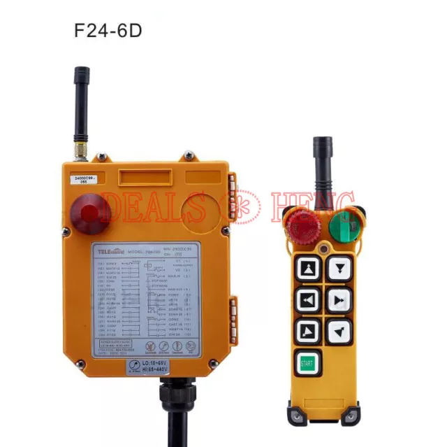 F24-6D 1 trasmettitore + 1 ricevitore gru sollevamento radio telecomando wireless 65~440 V