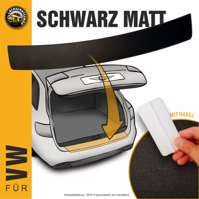 Lackschutzfolie für VW Golf 7 Variant Kombi  Ladekantenschutz-Folie SCHWARZ MATT