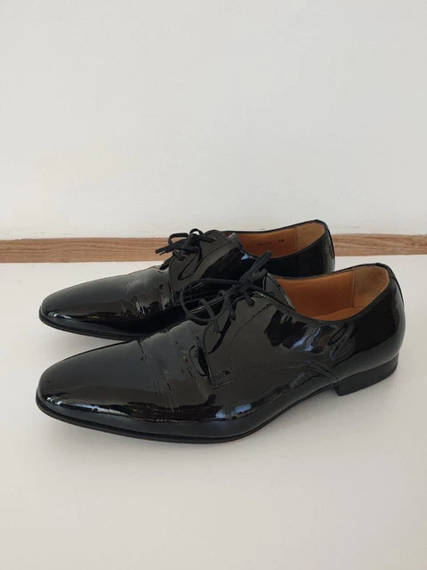 9039 Ludwig Görtz Oxford Richelieu en cuir verni pour homme, taille 43 - Noir